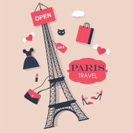 pink sale background Paris tourist concept image