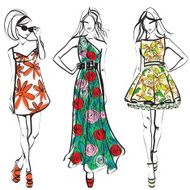 Ladies in flower dresses