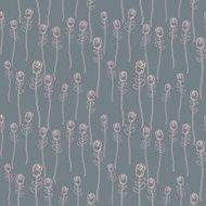 Pink Roses on a grey background seamless pattern Vector flower