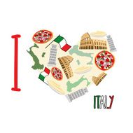 I love Italy Symbol heart of attractions Italy