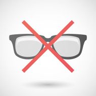 Not allowed icon with a glasses