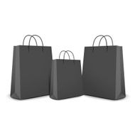 black shopping bags set