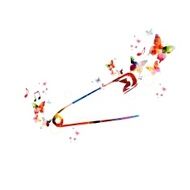 Colorful vector safety pin background with butterflies