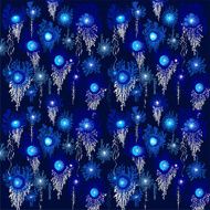 Blue blossom seamless pattern