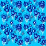 Blue blossom seamless pattern N2
