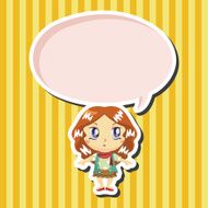 lady girl cartoon theme elements N98