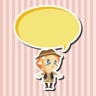 lady girl cartoon theme elements N100