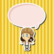 lady girl cartoon theme elements N101