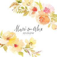 Watercolor greeting card flowers N23