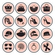 Set of fashion accessories icons