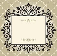 Vintage frame on pattern