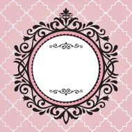 Vintage frame on pink pattern