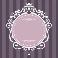 Vintage frame on purple stripe