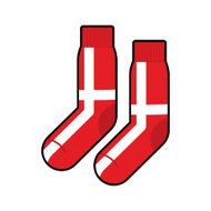 Patriot socks Denmark Clothing accessory is Danish flag Vector