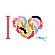 I love clean socks Heart symbol of colored socks