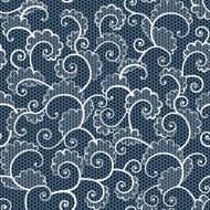 Seamless white lace ornamental pattern with curls