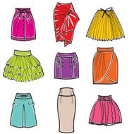 Set of skirts
