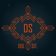 Geometric monograms design template Elegant lineart design