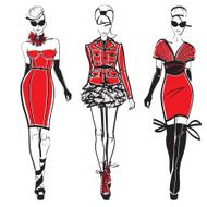 Elegant ladies in red