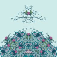 Decorative element congratulations card Vector illustration