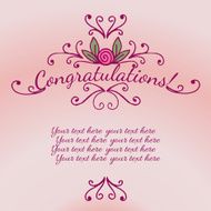 Decorative element congratulations card Vector illustration N3