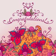 Decorative element congratulations card Vector illustration N4