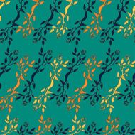 Floral turquoise seamless pattern