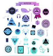 Hipster style elements icons and labels N2