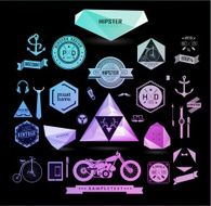 Hipster style elements icons and labels N5