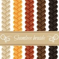 Hair braided isolated on white Seamless three strand french braids