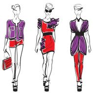 Three fashion models on the catwalk N3
