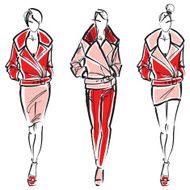 Rough sketch of three women