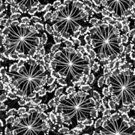 Monochrome seamless pattern of abstract flowers Hand-drawn floral background N3
