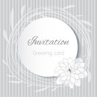 Gentle grey card with decorative flowers and white lace branches