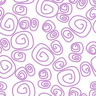 Hand drawn purple swirl abstract seamless background