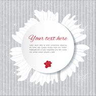 Gentle grey card with decorative flowers and white lace branches N4