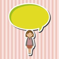 lady girl cartoon theme elements vector eps N32