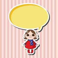 lady girl cartoon theme elements N107