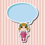 lady girl cartoon theme elements N111