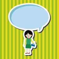 lady girl cartoon theme elements N112