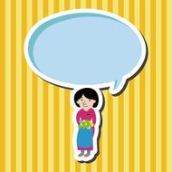 lady girl cartoon theme elements N114
