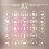 Icons flat is eating white on a blurred background N5
