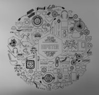 Modern thin line Hipster style elements