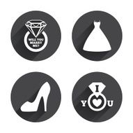 Wedding dress icon Women&#039;s shoe symbol N10