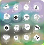 Abstract polygonal label design Elements of astronomy N21