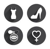 Women dress icon Sexy shoe sign Perfume N9