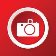 Camera icon on red