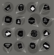 Abstract polygonal label design Elements of astronomy N26