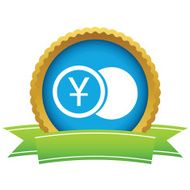 Gold yen coin logo
