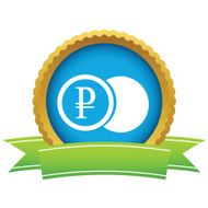 Gold rouble coin logo